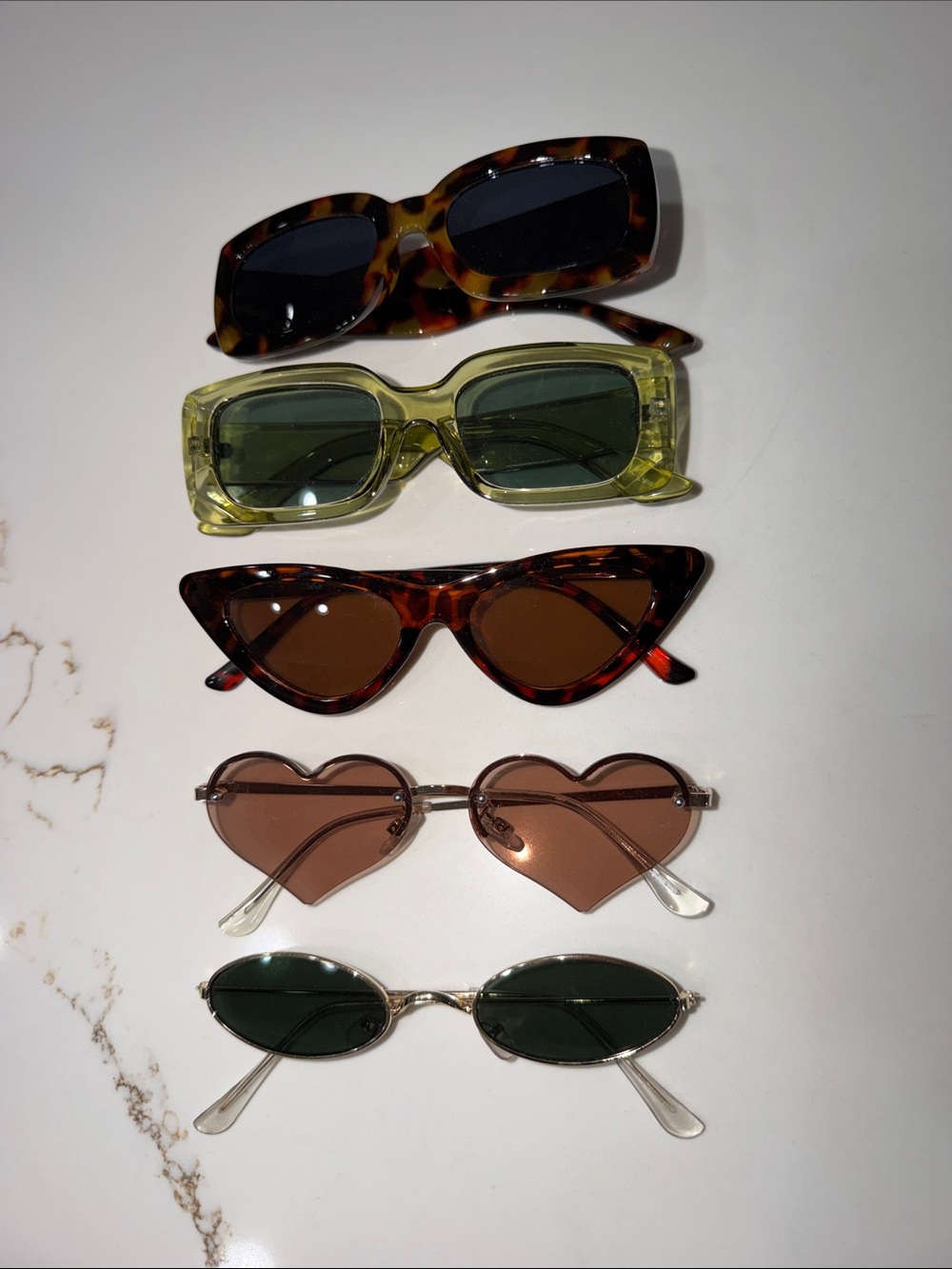 Assorted Women’s Fashion Sunglasses - Tortoise, Green, Hearts & ovals 5